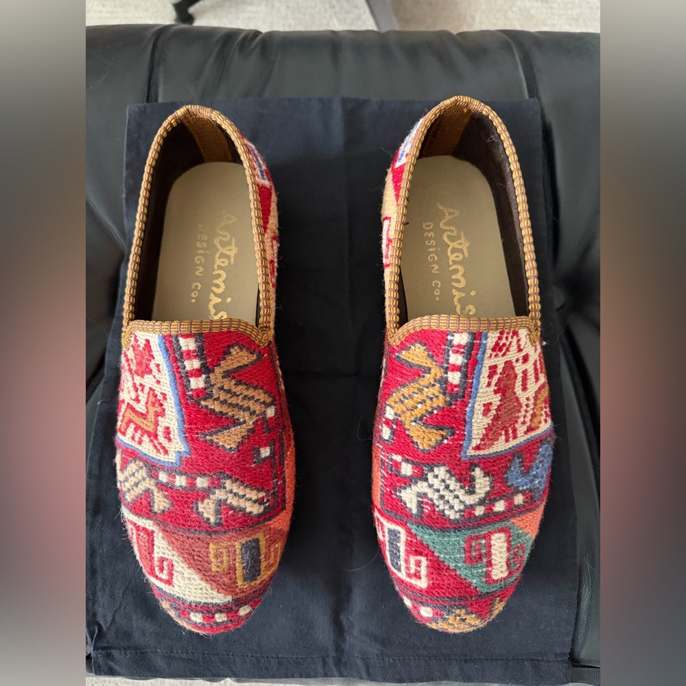 Artemis Silk and Wool Kilim loafers